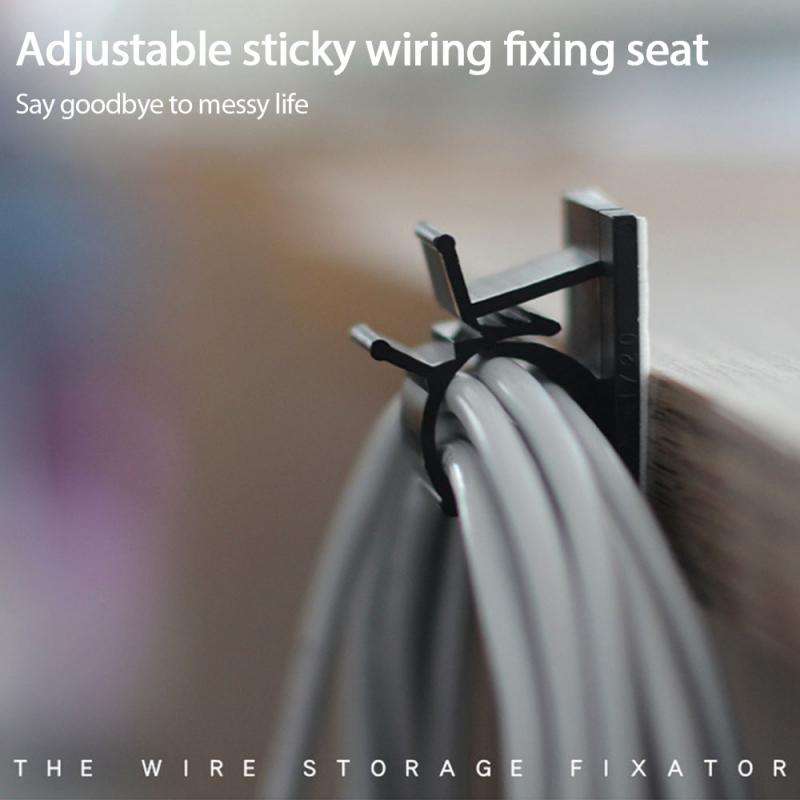 100Pcs Cable Clamp Self Adhesive Car Cord Clips Adjustable Wire Tie Fixed Organizer Line Management Fasteners Mount Holder 5size