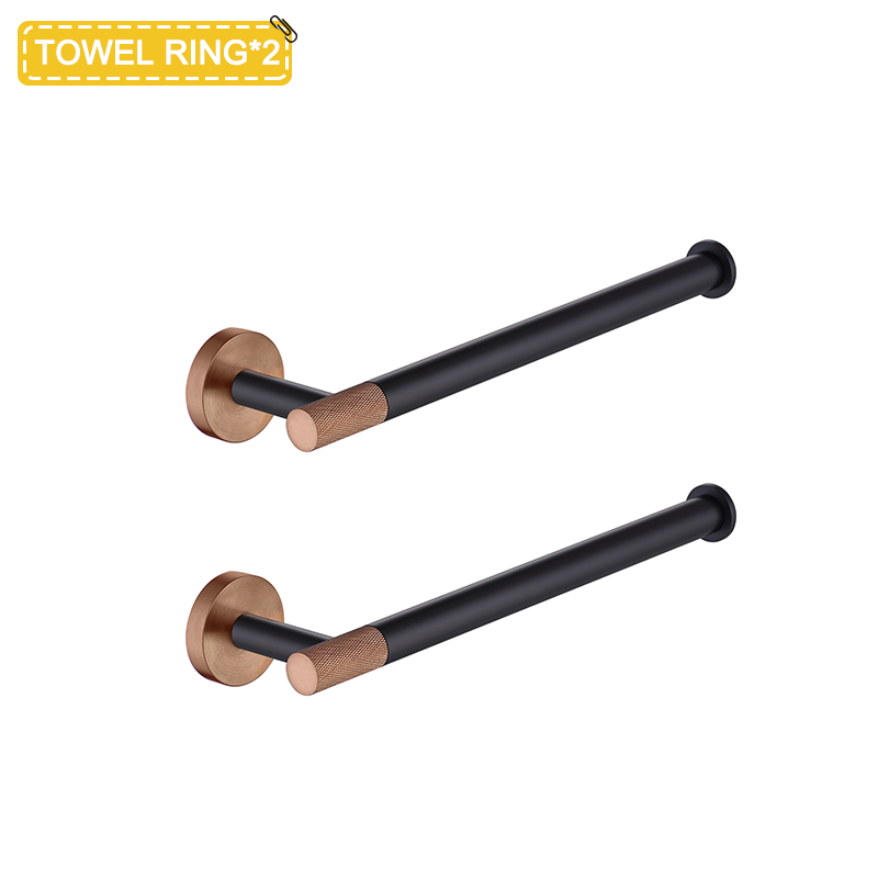 Accessoires voor badkamerbeslag Roestvrij staal Handdoekring Bar Toiletpapierrek Kapstok Tissuehouder Set Geborsteld rosé goud: Light Grey