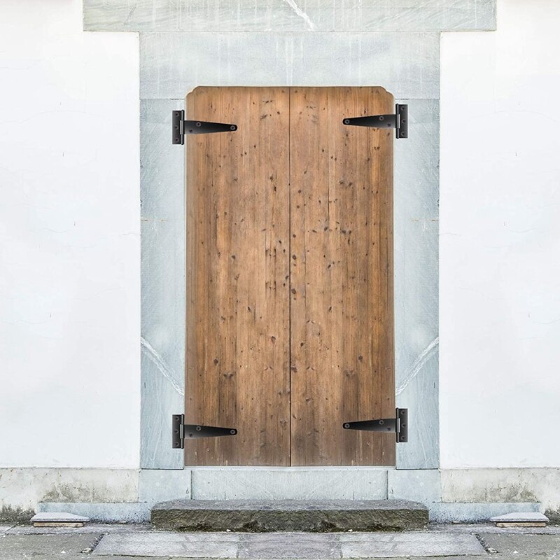 8 PCS T-Strap Hinges Heavy Duty Gate Hinges Metal Tee Hinges with Screws Barn Gates Supplies (Black,4 Inch)