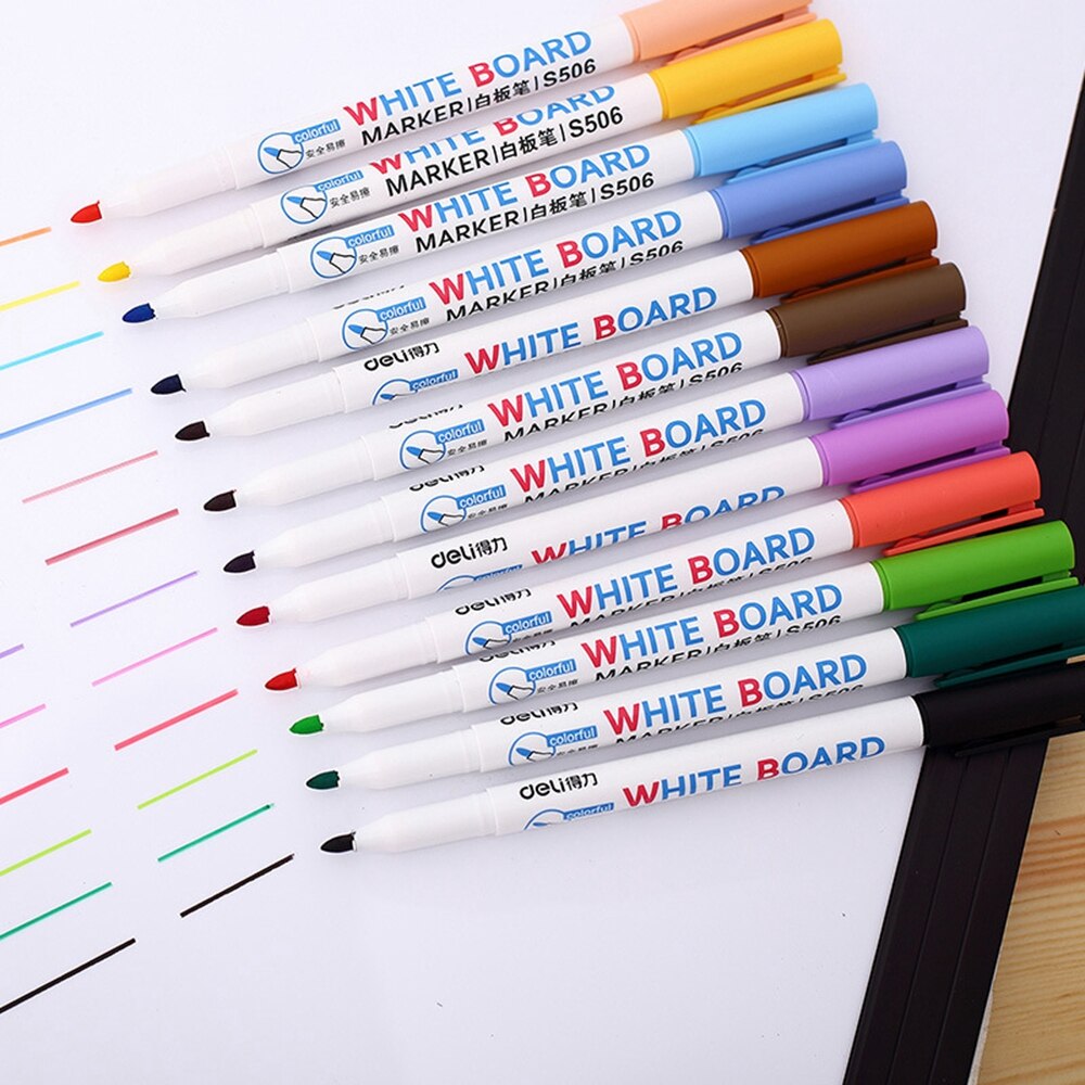 Juego de pizarra blanca a prueba de agua, 8/12 Uds., marcador borrable, bolígrafo de dibujo, 8/12 Uds., colorido, para niños, pizarra blanca, grafiti