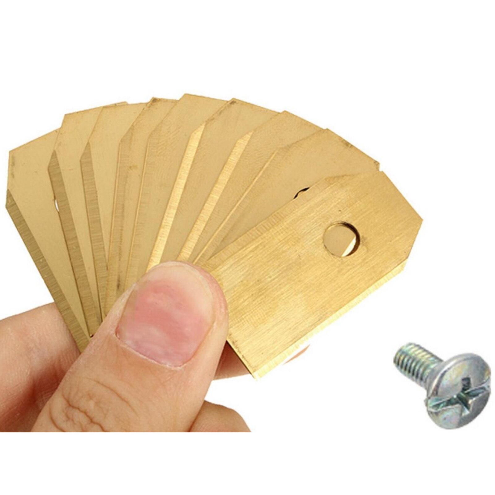 Outdoor Gardening Lawn Mower Blade Set Golden Titanium Plated Garden Machinery Lawn Mower Blade Set With Screws