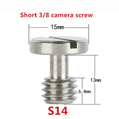 3 uds SLR, tornillo de placa rápida de 1/4 pulgadas con extensión de cabezal, 3/8 trípode, tornillo de cámara corta, conjunto para 1/4 y 3/8 tornillos de cámara: S14