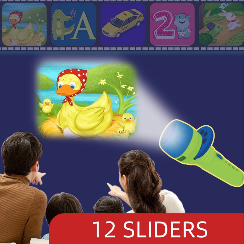 freundlicher Taschenlampe Geschichte buch Projektor Taschenlampe früer Pädagogische Licht-hoch Spielzeug Schlaf Licht Vorschule Märchen Projektion Lampe