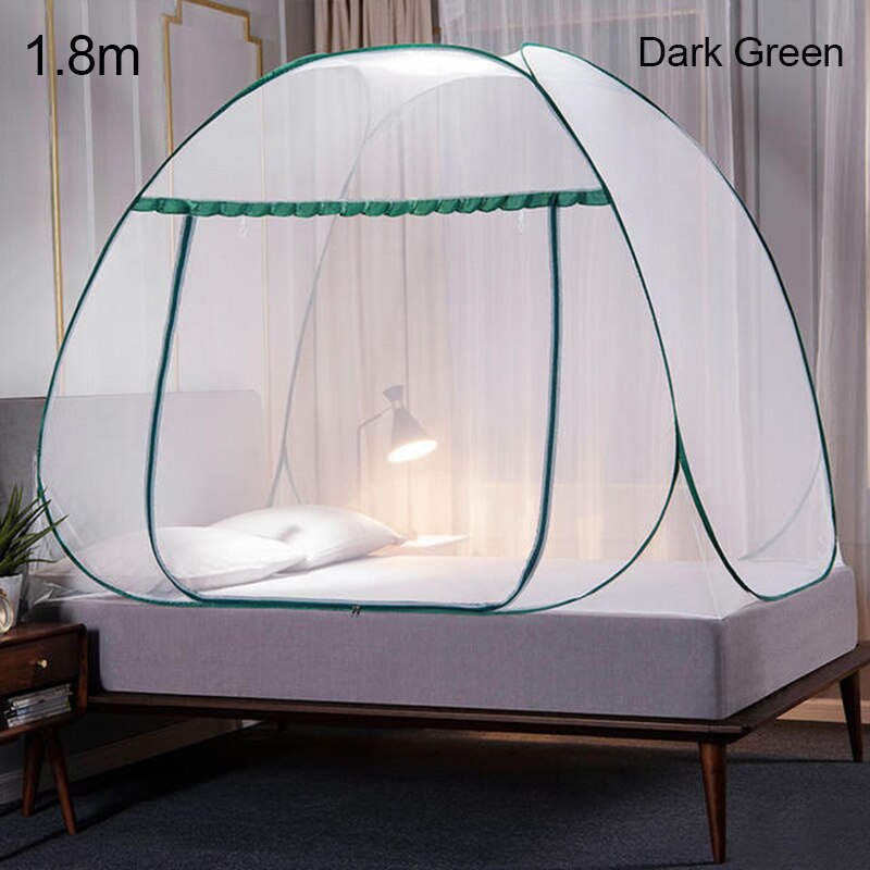 Pop-Up Tente de Moustiquaire pour Lits Anti Moustiques Pliante avec Fond Plein pour Voyage FPing: Dark Green / lit de 1,2 m (4 pieds)