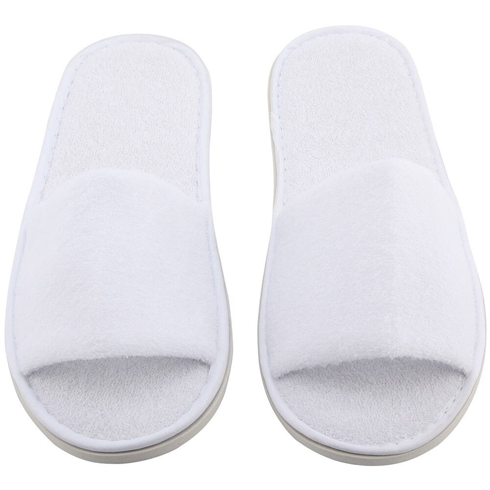 5 Pairs Wegwerp slippers Spa Hotel Gast Slippers Open Teen Badstof Stijl Zachte Witte Schoenen