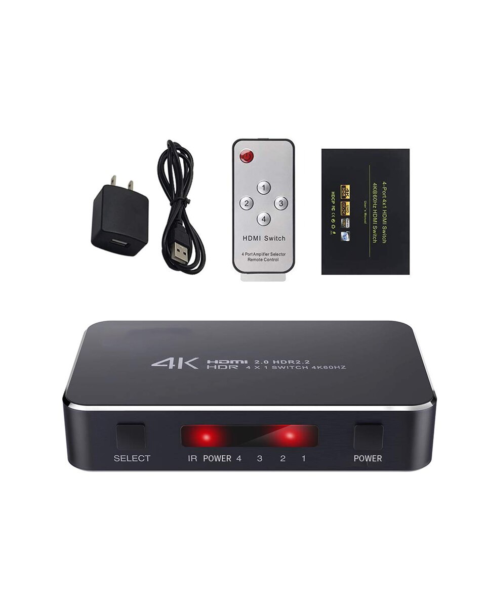 UHD HDMI 2.0 4K HDMI Switch 1x4 Mini HDMI Switch Switcher HUB Box Support HDCP 2.2 & IR Remote Control HDMI Switch Splitter