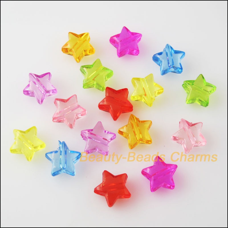 50 Stks Gemengde Plastic Acryl Tiny Star Spacer Bedels 11.5mm