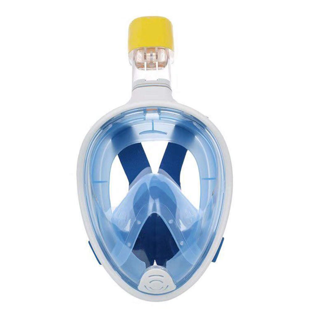 Full Face Snorkel Mask - Anti-Fog Removable - Scuba Diving Mask - Adult & Child Silicone: Blue / L/XL