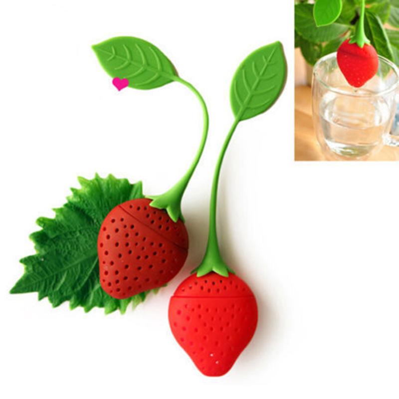 Strawberry Shape Tea Infuser Silicone Rubber Loose-leaf Tea Strainer Filter Diffuser Tea Accessories Kitchen Tools