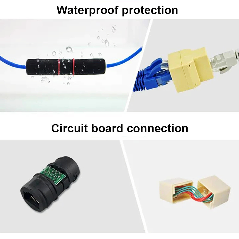 Htoc RJ45 Waterdichte Outdoor Connector Ethernet Koppeling CAT5/CAT5E/CAT6/CAT6A IP67 Connector Vrouw Tot Vrouw (zwart)