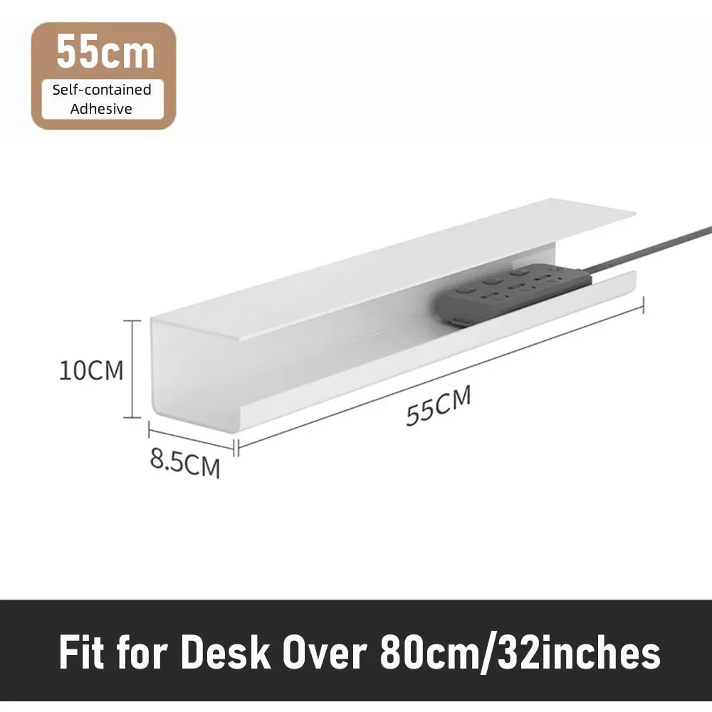 Cable Management Tray,Under Desk Cable Wire Organizer,Fireproof Wire Manager Rack,Large Capacity Cable Storage Tray Box Bracket: Ivory