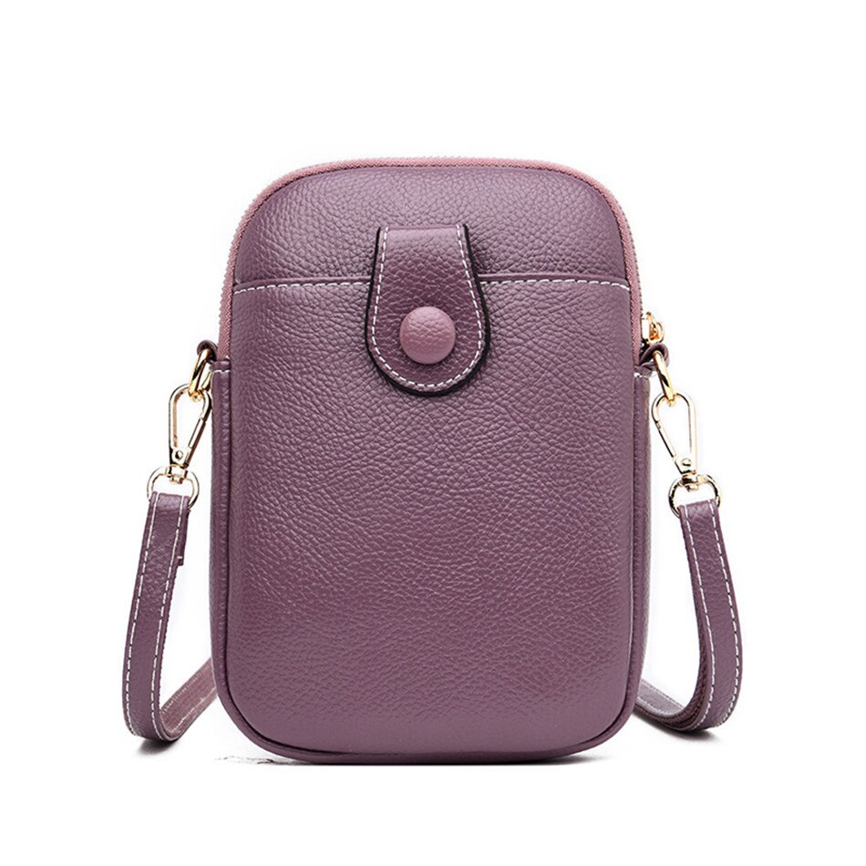 Couro Macio Saco de Telefone celular Mini Crossbody Sacos de Ombro para As Mulheres 2020 de Alta Qualidade Circular Bolsas Feminina Sac A Principal femme: Taro Purple