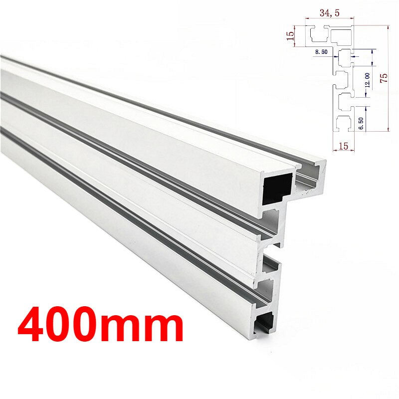 Aluminum Angle Miter Gauge Sawing Assembly Ruler Woodworking Tool 400mm Alluminium Fence with Metric Scale for Table Saw Router: 400mm Fence