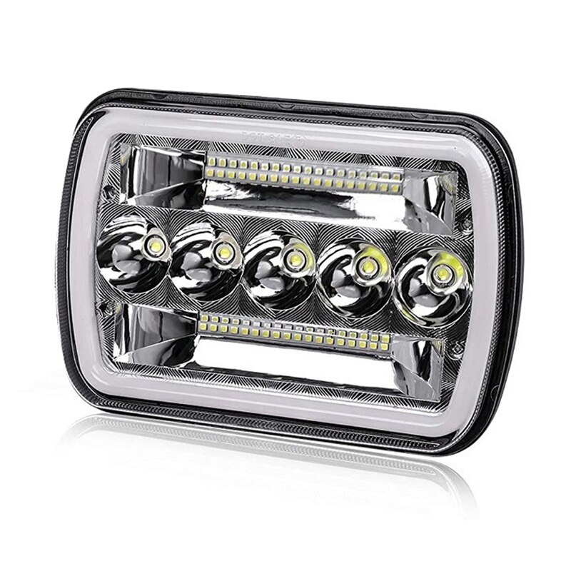 7X6 Inch 5X7 LED Headlights Hi/Lo Beam with DRL Square Work Lights for Chevy Ford F150 /Off-Road/ATV/Truck,HL10-7: 1pcs
