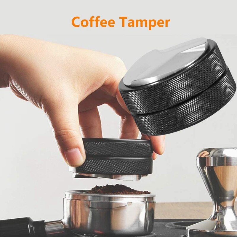 Coffee Tamper Distributor Leveler Stainless Steel Coffee Bean Press Tool Espresso Powder Hammer Coffee Maker, 51mm