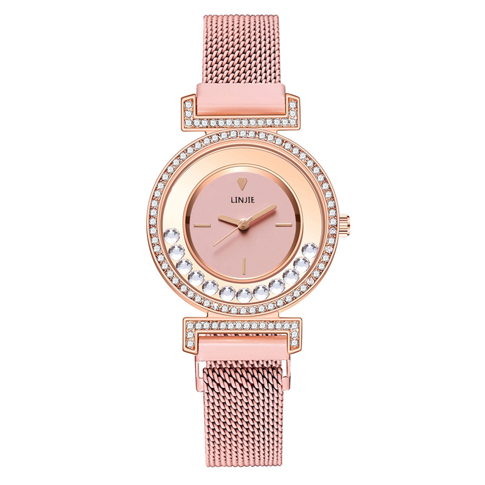 Vrouwen Horloges Diamond Gold Horloge Dames Luxe Horloges Strass Vrouwen Armband Analoge Horloges Vrouw Relogio Feminino: Pink