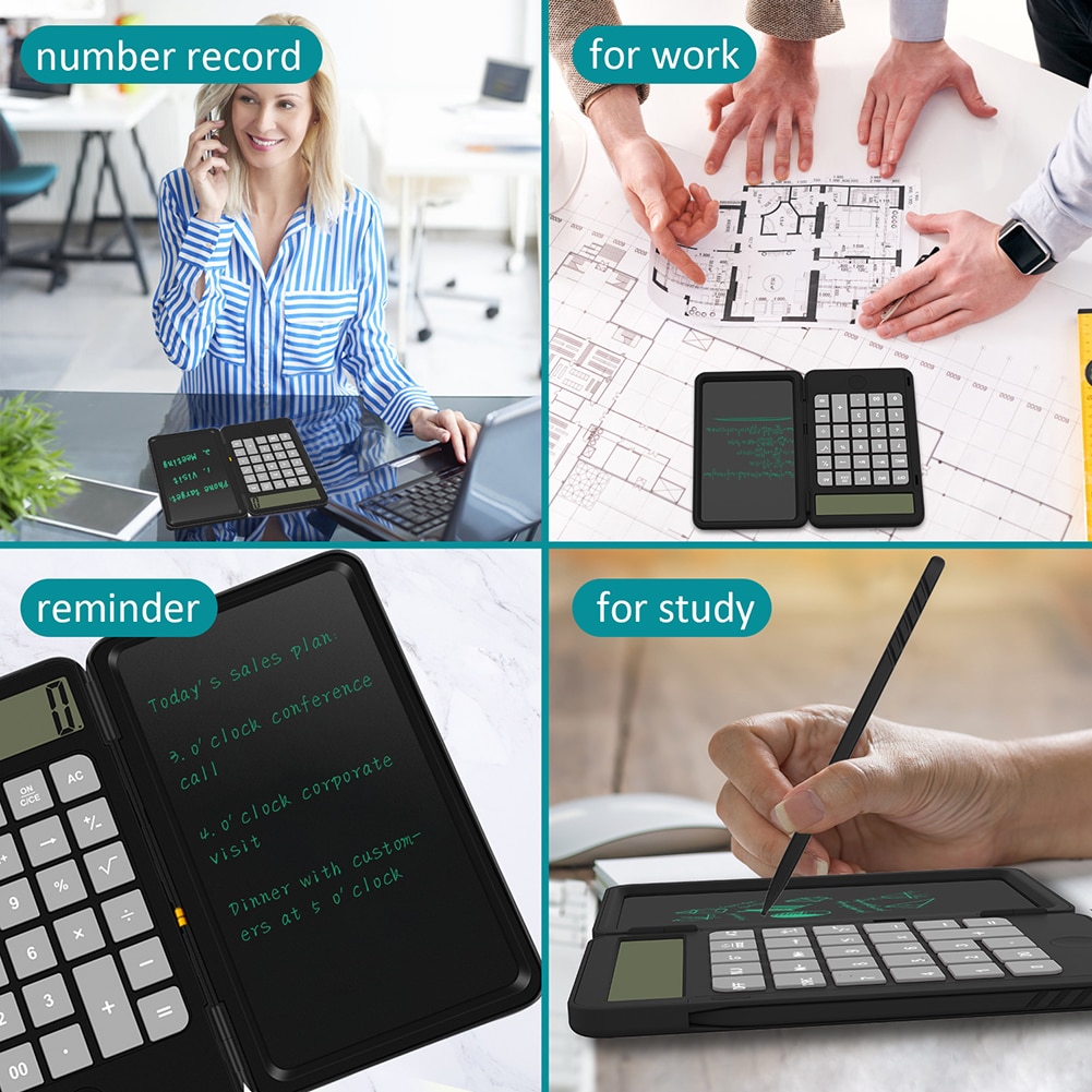 Smart Basic Calculator Standard Function Desktop Calculator with 6.5 inch LCD Writing Tablet Electronic Drawing Pad for Office