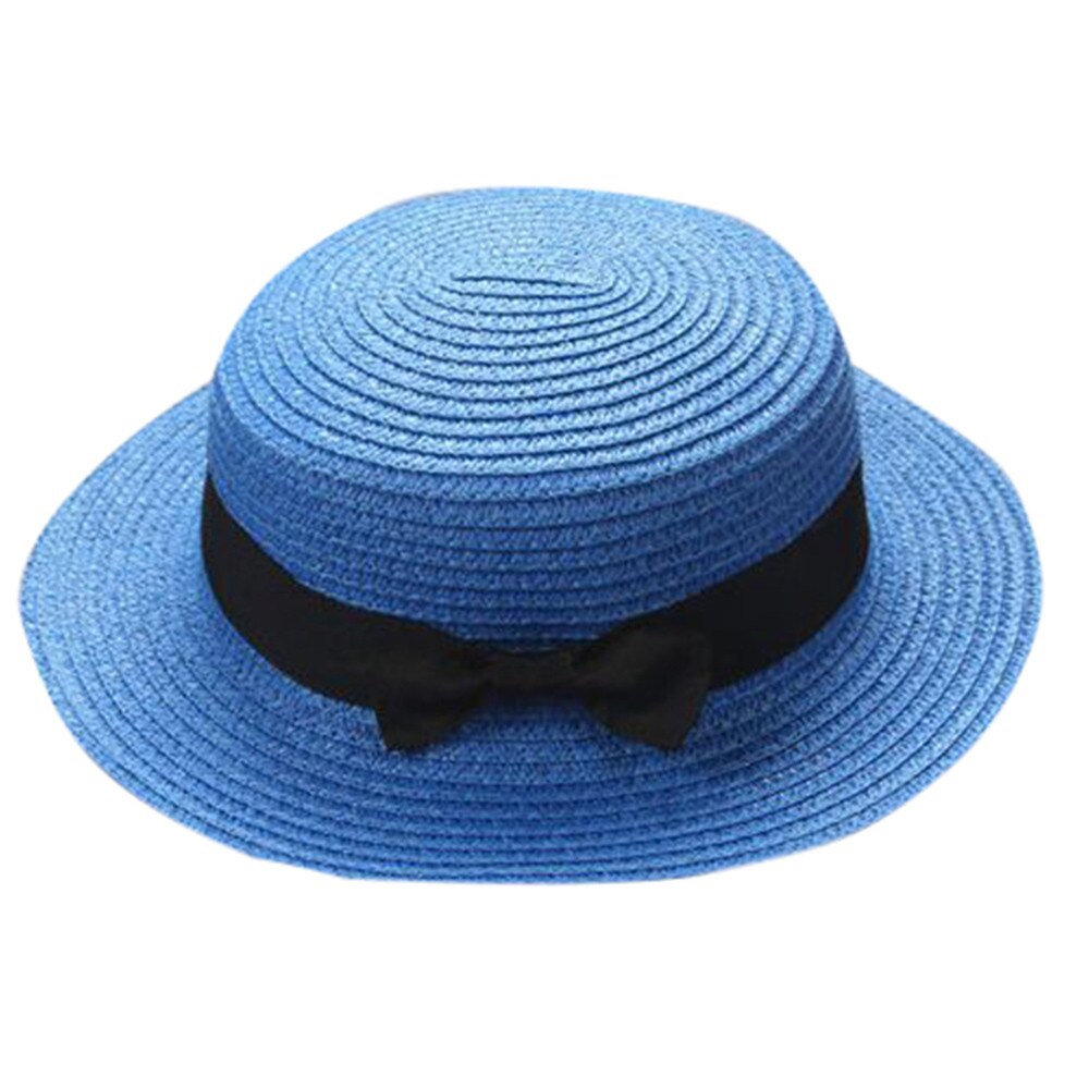 Bowknot Children Breathable Hat Straw Hat Kids Hat Boy Girls Cap Weaving Cap Unisex Straw Cylinder Bowler Hat #T1P