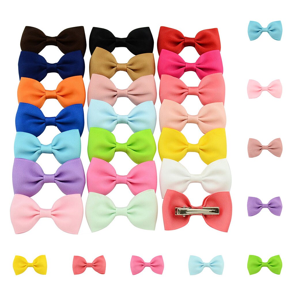 20 stks/partij Haarelastiekjes Band Boutique Alligator Clip Grosgrain Voor Meisje Baby Kids Hoofddeksels