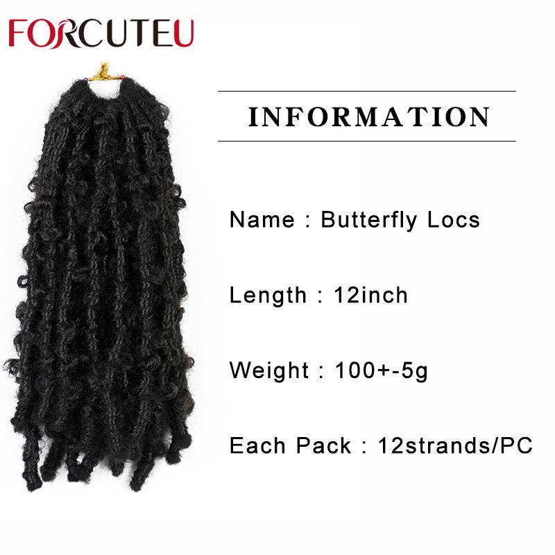 Distressed Butterfly Locs Crochet Hair Butterfly Bob Faux Locs 12inch Crochet Braids Hair Black Messy Soft Locs