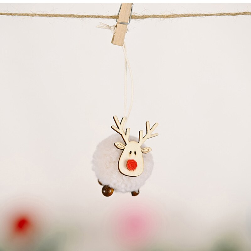 Leuke Vilt Houten Elanden Kerstboom Decoraties Opknoping Hanger Herten Craft Ornament Kerst Decoraties Voor Huis Jaar: 3