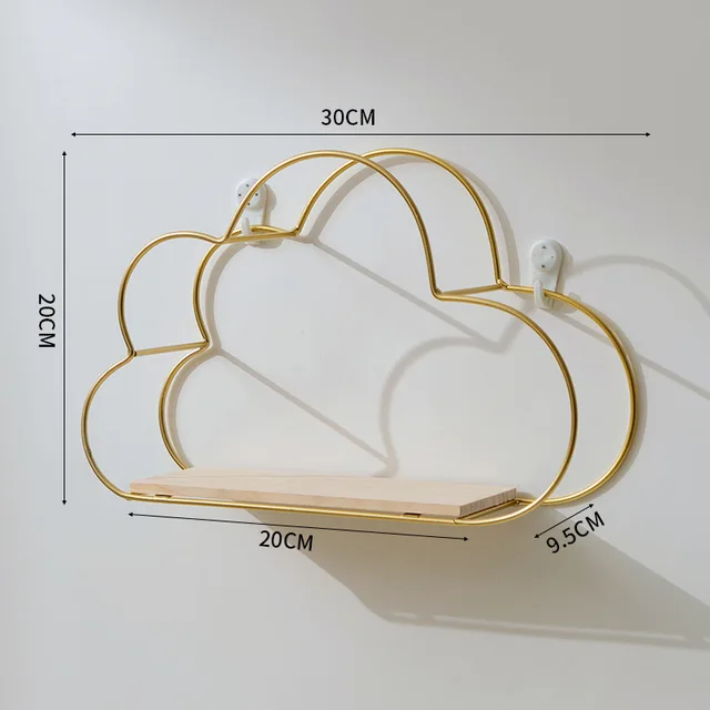 Kreative Wolke Eisen Regal Zauberstab Regal Holz Schindel nordisch Stil Dekoration freundlicher Zimmer Dekoration Anzeige-ständer: Dunkelgrün