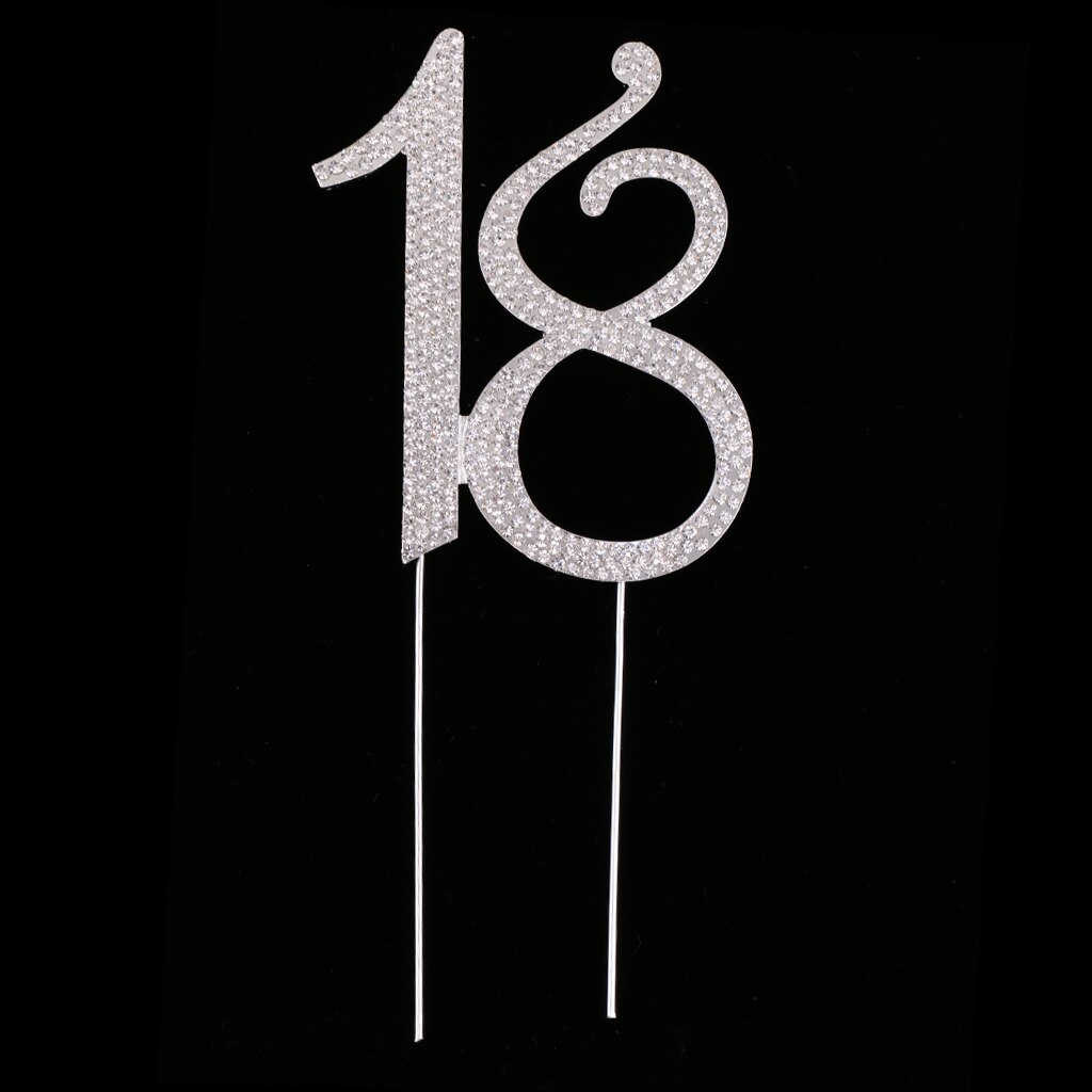 Crystal Cake Topper, Number Rhinestones 18th Birthday Cake Topper, Men or Women Birthday