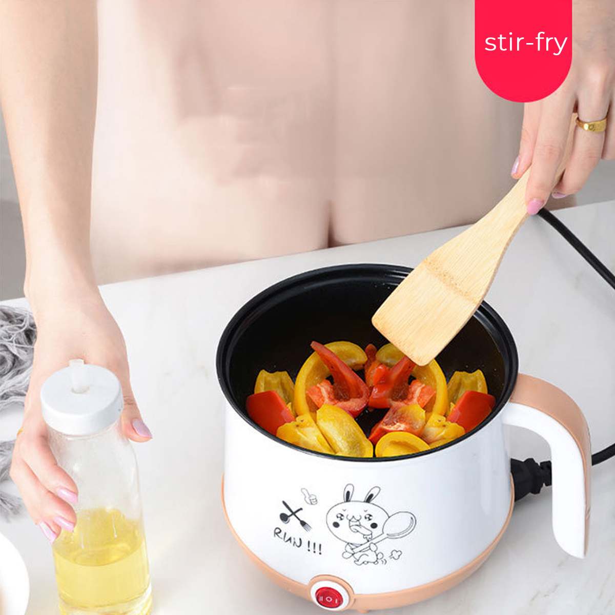 3 Colors 1.8L Mini Electric Rice Cooker 2 Layers Food Steamer Multifunction Meal Cooking Pot Heating Lunch Box