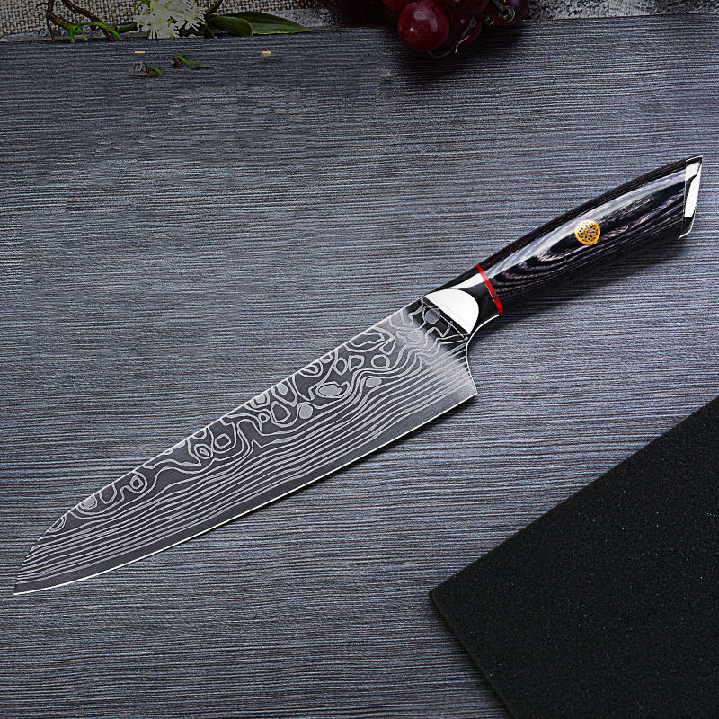 Kitchen Knife 8 Inch Japanese Chef Knives 7CR17 High Carbon Stainless Steel Meat Cleaver Slicer Santoku Knife