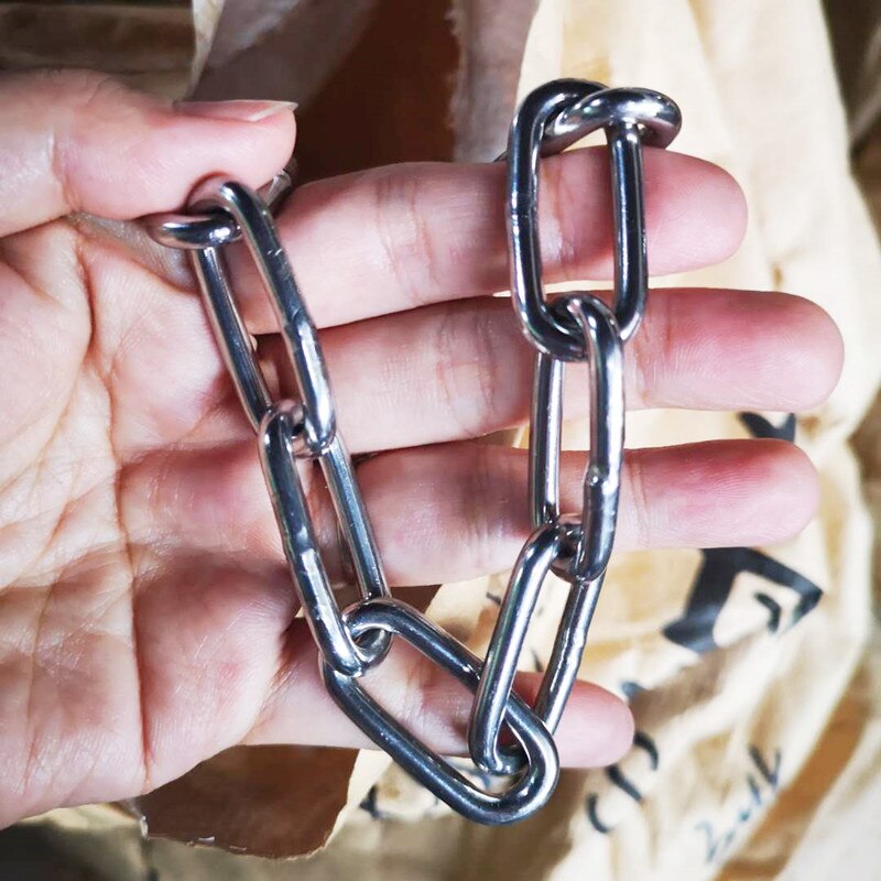 Ordinary 304 Stainless Steel 4mm Diameter 5 Meters Long Link Chain Lifting Chain Industry Welded Binding Chain