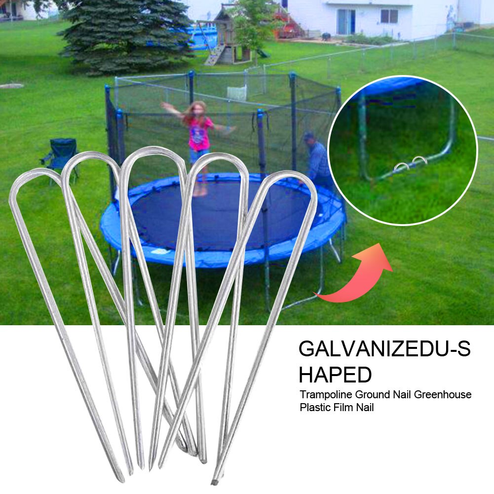 Canopée d&#39;ancrage au sol solide, piquets fixes longs en forme de U, accessoire de tente résistant au vent, piquets de Trampoline, 20 pièces/paquet