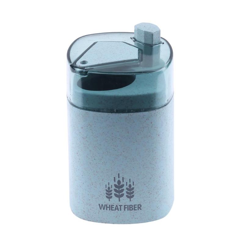Automatic Toothpick Holder Container Wheat Straw Household Table Toothpick Storage Box Toothpick Dispenser: sky blue