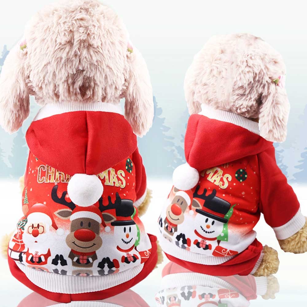 Hond Kleding Hond Kerst Sweatshirt Puppy Teddy Hoofd Hoodie Hond Kleding Winter Warme Hond Jas Kleine Medium Hond