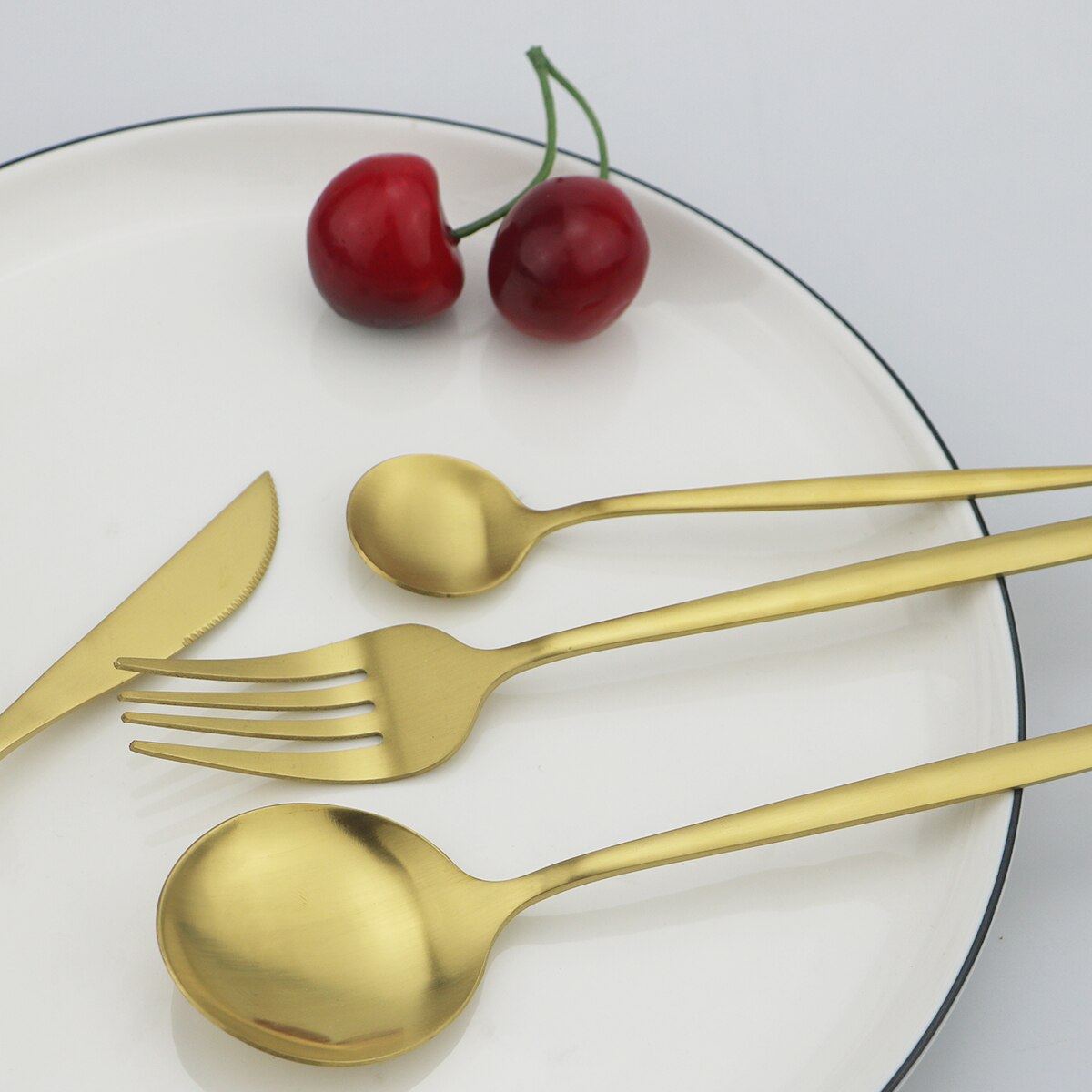 Rosa guld mat bestik sæt 36 dele bestik sæt 304 rustfrit stål spisestel sæt gaffel teske sølvtøj sæt køkken service
