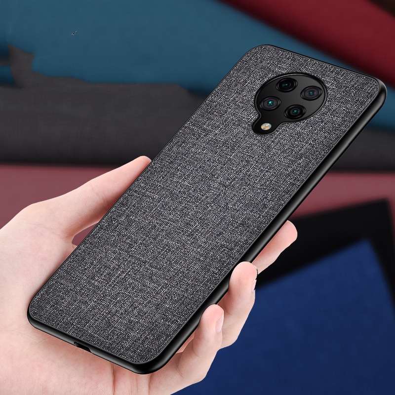 Voor Poco X3 Nfc Case Eenvoudige Doek Pu Soft Tpu Edge Shockproof Cover Voor Xiaomi Pocophone Poco X3 Nfc F2 pro Capa Case