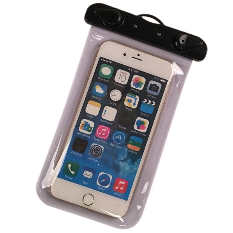 Étui étanche pour téléphone portable iPhone 7/6 Plus Android XR, coque de Camping en plein air avec ceinture de bras, sac de natation pour téléphone portable: WHITE