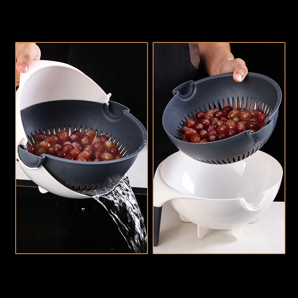 Magic Multifunctional Rotary Vegetable Cutter with Drain Basket Kitchen Tool Shredder Radish Potato Cucumber Home Grater MJ71