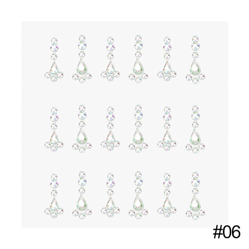 Tatuaje de diamante para mujer, delineador de ojos, sombra de ojos, pegatina facial, joya, maquillaje de ojos de cristal: style06