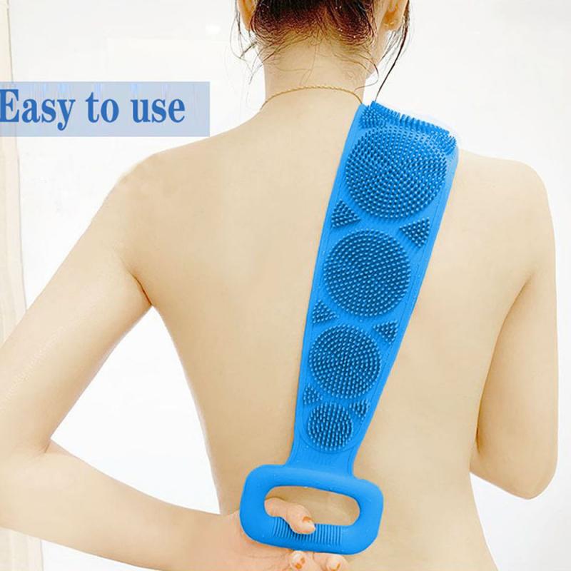 Toalla de fregado de silicona larga, cepillo para masajes de baño, Spa para frotar el barro, herramienta de exfoliación corporal, 8 estilos a elegir