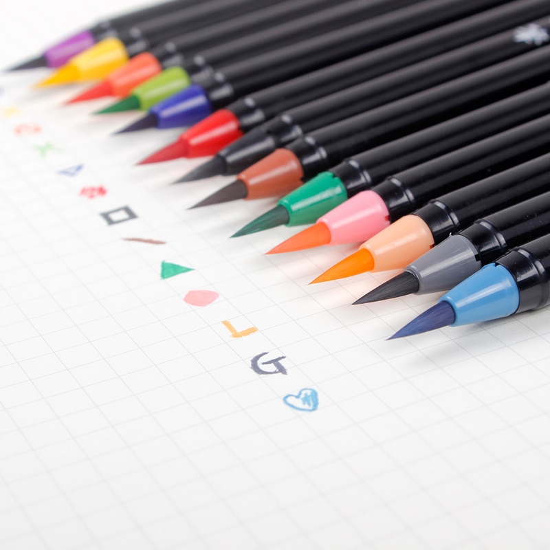 20 farben aquarell pinsel stift weichen pinsel stift einstellen aquarell Marker Liner stift für manga Comic Kalligraphie malerei kunst liefert