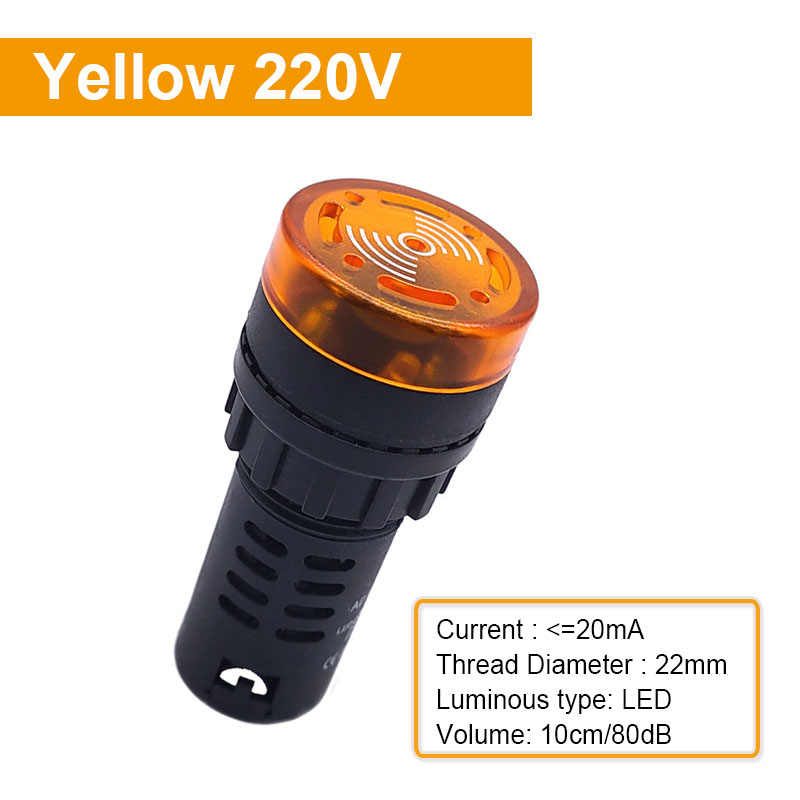 1 Uds AD16-22SM zumbador sonido intermitente luz LED intermitente indicador AC/DC alarma 12V 24V 110V 220V lámpara: Verde