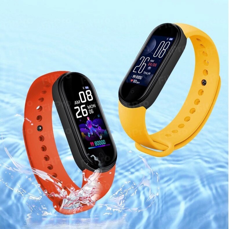 M5 Smartwatch - Fitness Tracker, Blood Pressure Monitor, LED Screen, Silica Band