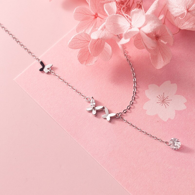 MIQIAO Schmetterling Fußkettchen Für Frauen Armbinde Auf sterben Bein Kette Ornament 925 Sterling Silber Sommer Runde Diamant Zirkon Neue
