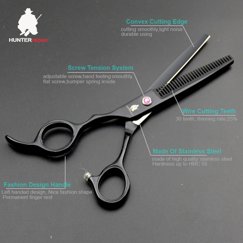 30% off HT9142 Left Handed Scissors For Haircut 6 inch Barber Scissors thinning shears hair cutting scissors
