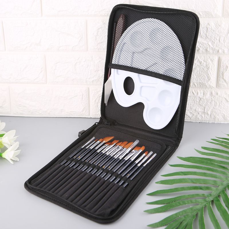 Juego de pinceles de madera para pintura acrílica, Kit de arte cosmético Gouache, bolígrafos de dibujo L29K, 18 unids/set