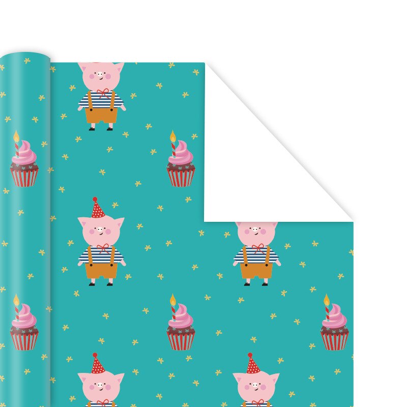50x70cm Cartoon Style Wrapping Paper Roll for Wedding Kids Birthday Baby Shower Wrap Craft Paper Decor: S2