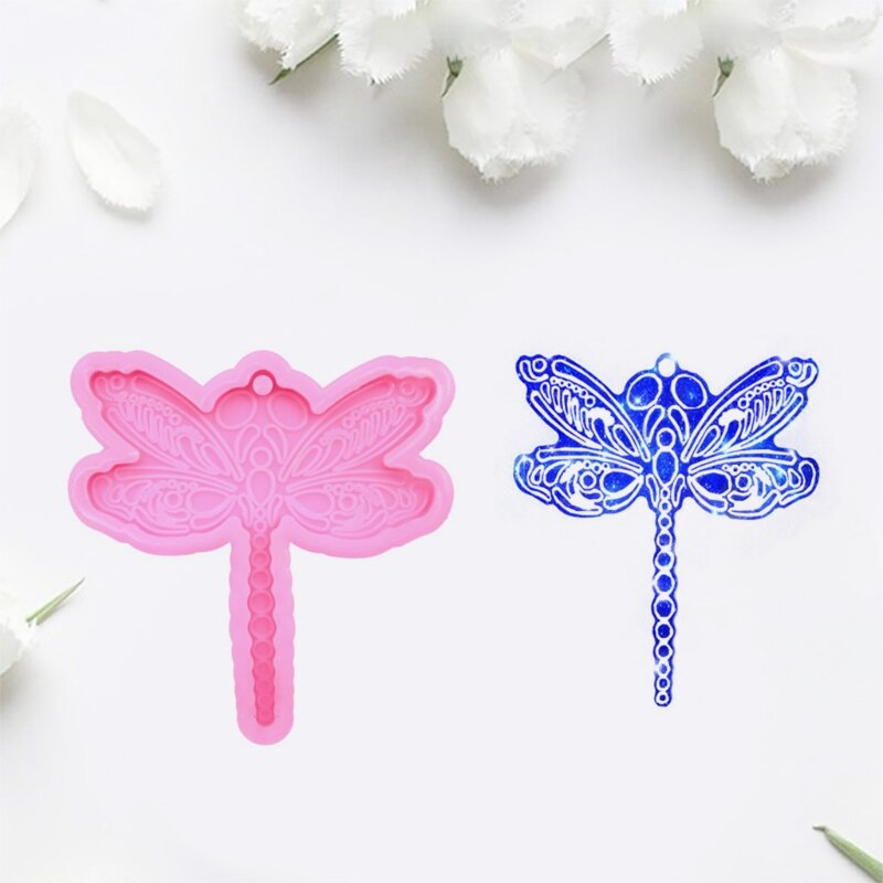 69HB Dragonfly Keychain Epoxy Resin Mold Key Chain Earrings Pendants Silicone Mould