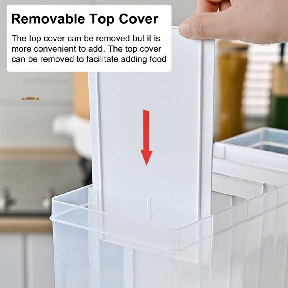 6 Grids Dry Food Dispenser Separate Rice Bucket Cereal Dispenser Moisture Proof Automatic Racks Sealed Metering Food Storage Box