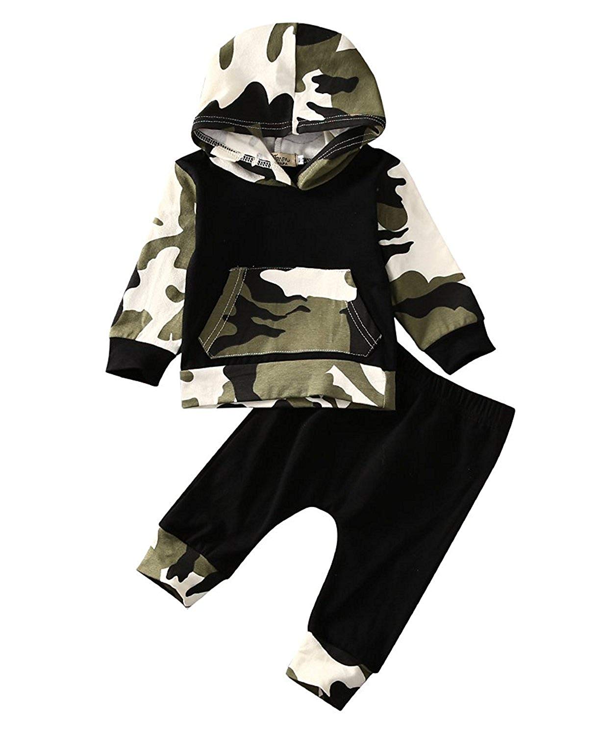Efterår stil spædbarn tøj baby tøj sæt baby drenge camouflage camo hættetrøje toppe lange bukser 2 stk outfits træningsdragt tøj