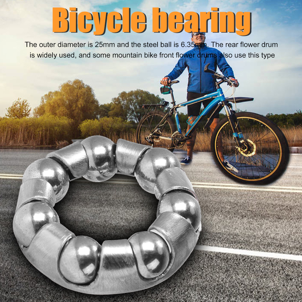 10pcs Bicycle Front/Rear Wheel Axle 1/4 inch x 7 Steel Ball Bearing Durable Bike Wheel Hub Bearings Cycling Replacement Parts